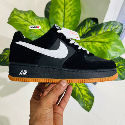 Shoes nike airforce 1 black suede leather