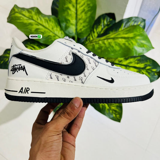 Shoes nike airforce 1 stussy beige black