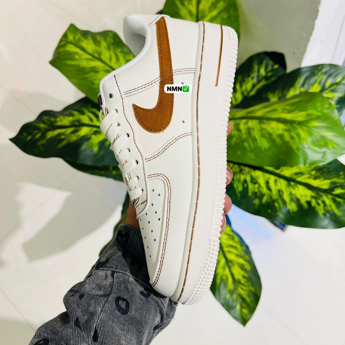 Shoes nike airforce 1 british white brown