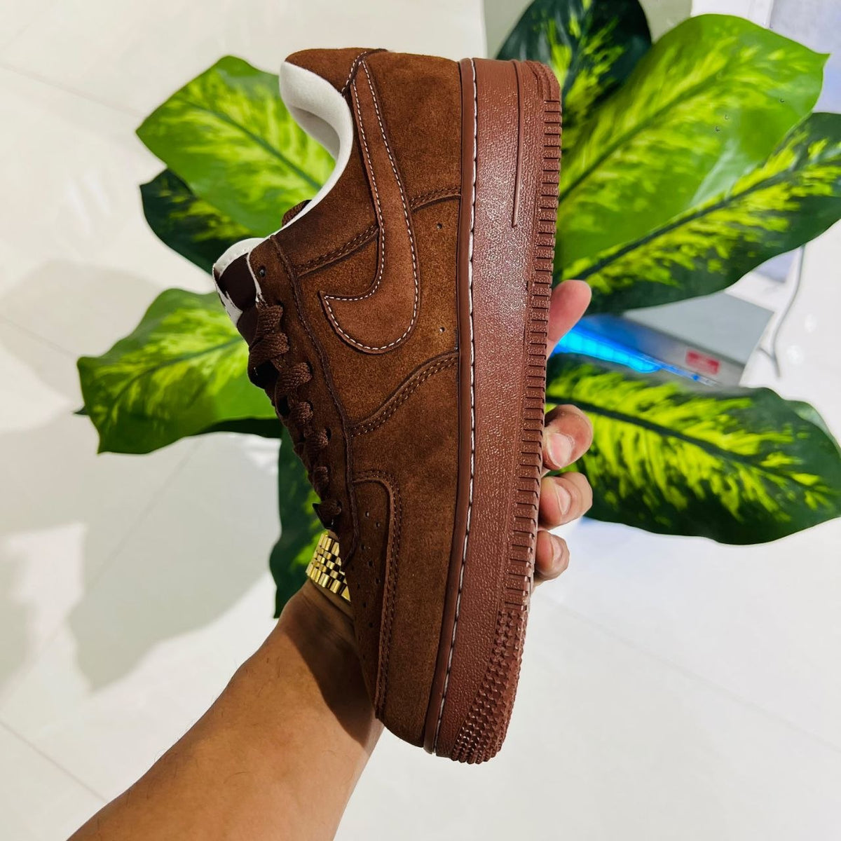 Shoes nike airforce 1 low suede leather brown