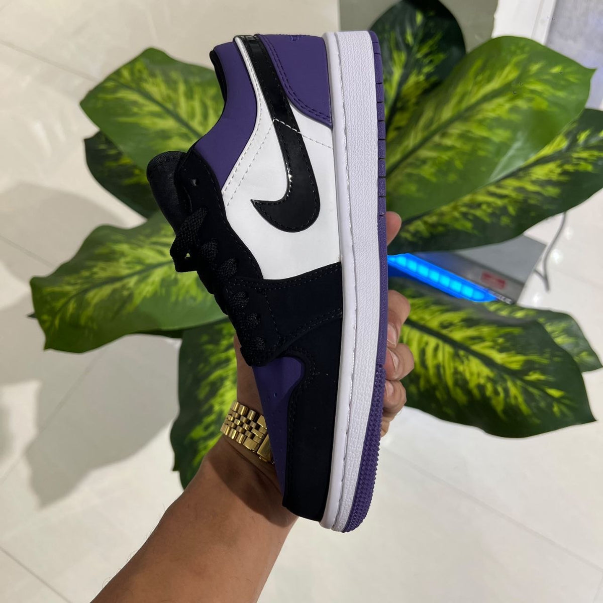 Shoes nike air jordan 1 low purple black