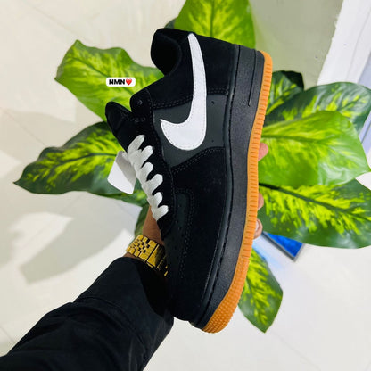 Shoes nike airforce 1 black suede leather