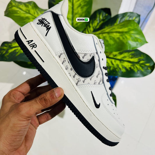 Shoes nike airforce 1 stussy beige black