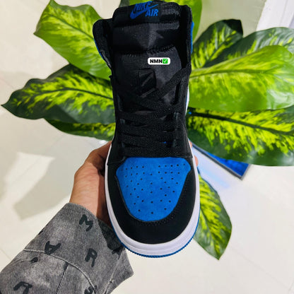 Shoes nike air jordan 1 high suede leather black blue