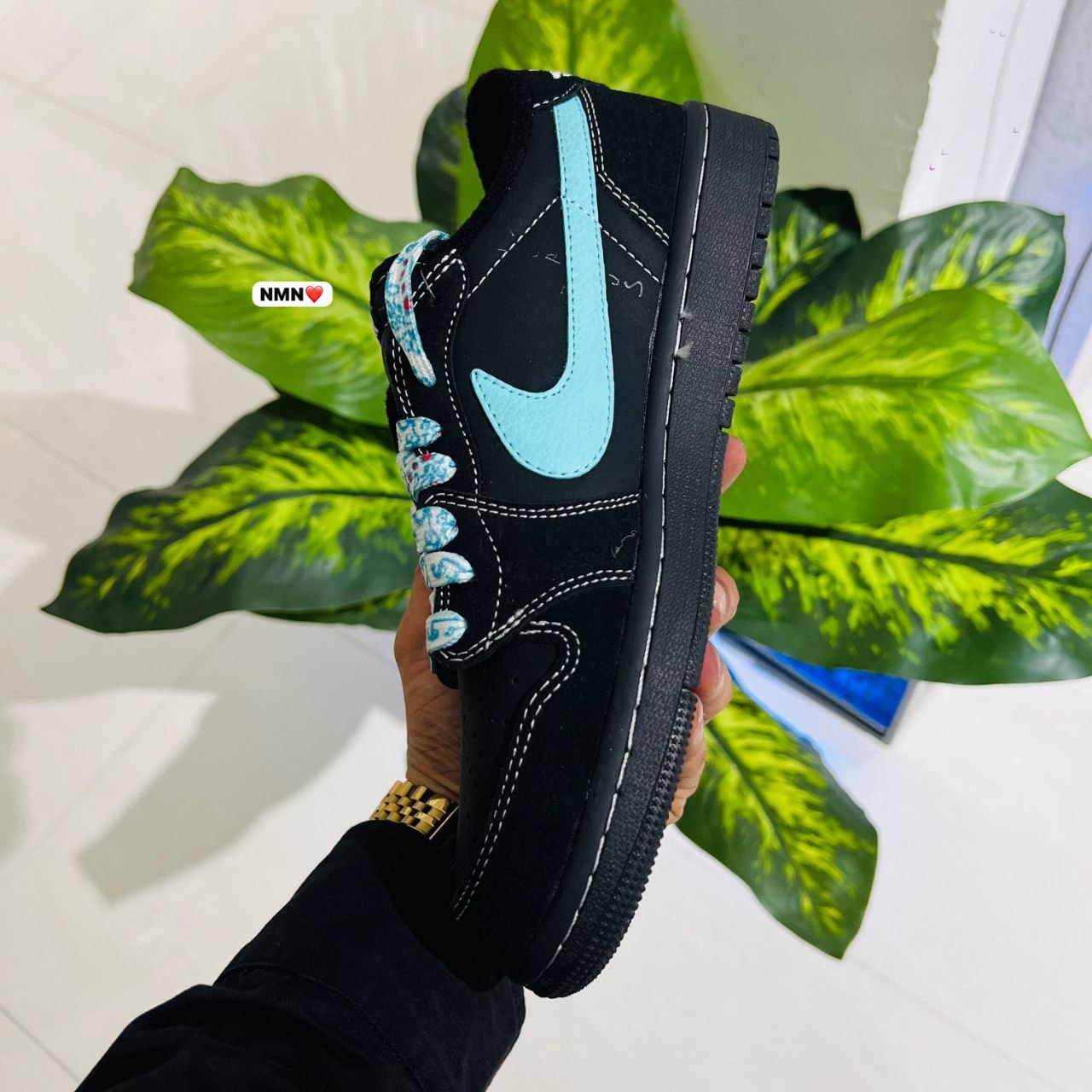 Shoes Nike travis scott jack cactus air jordan 1 low black tiffany blue
