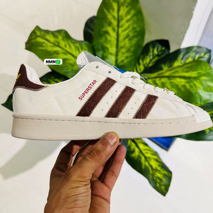 Shoes adidas superstar british white brown