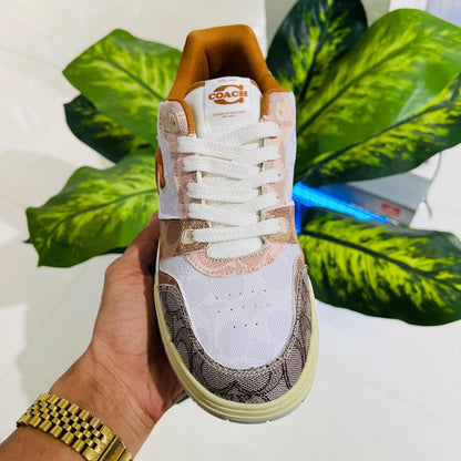 Shoes coach white grey brown
