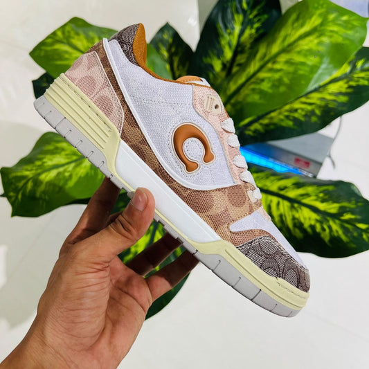 Shoes coach white grey brown