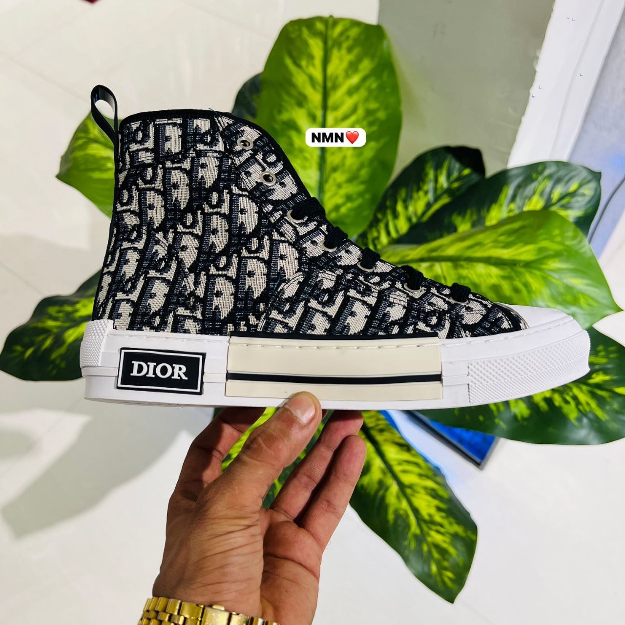 Shoes Dior high milange black white