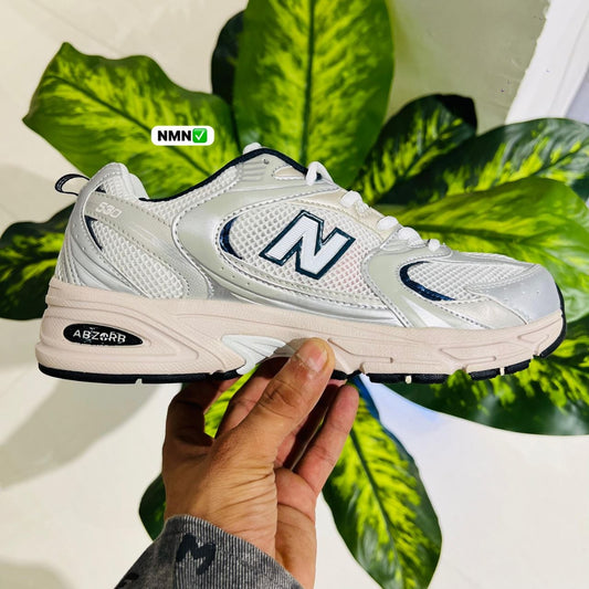 Shoes new balance 530 metallic white