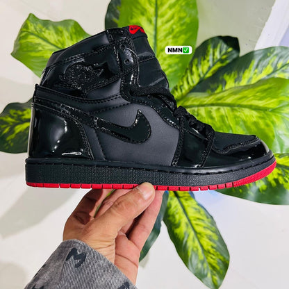 Shoes nike air jordan 1 high painted black red soul