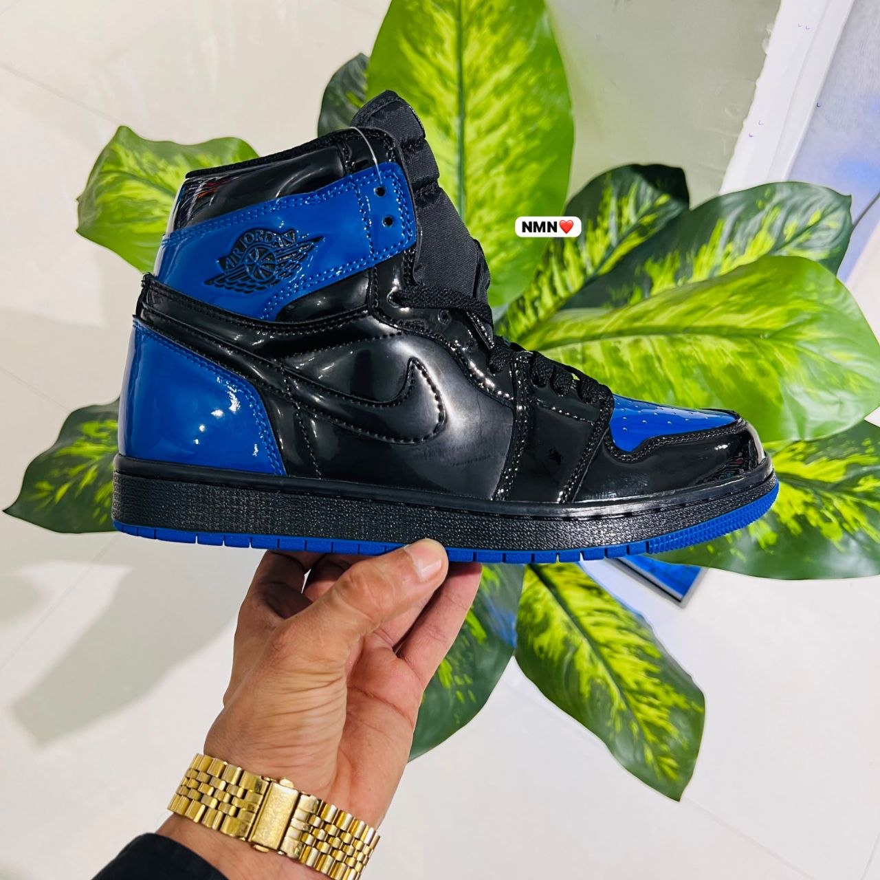 Shoes Nike air jordan 1 patent blue black