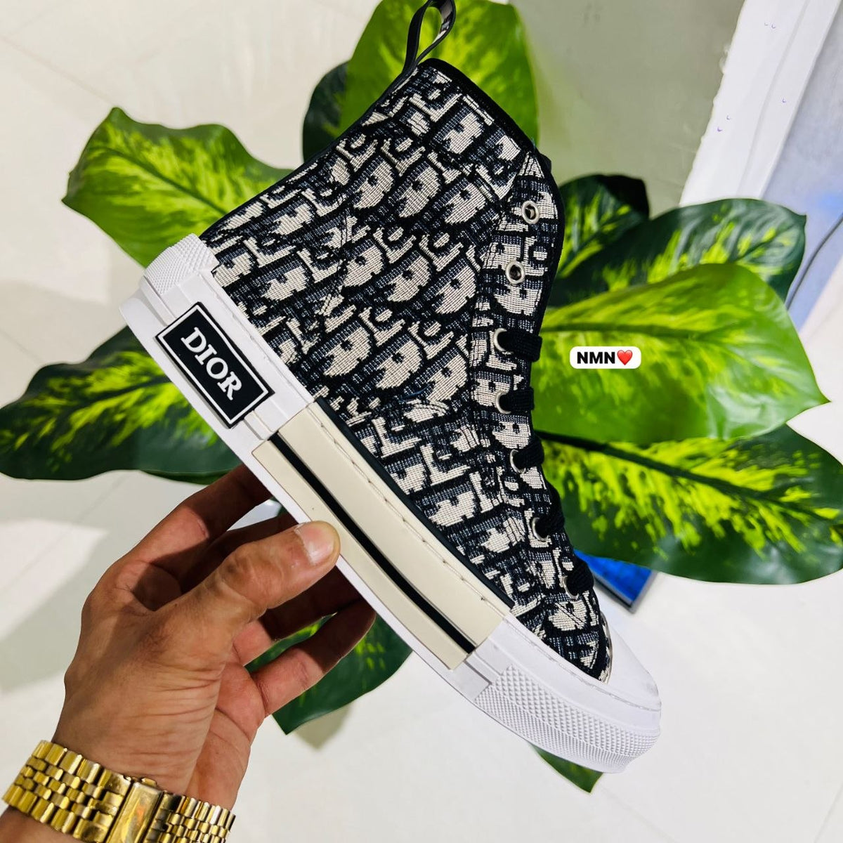 Shoes Dior high milange black white