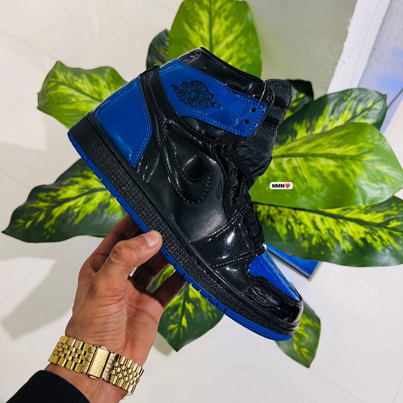 Shoes Nike air jordan 1 patent blue black