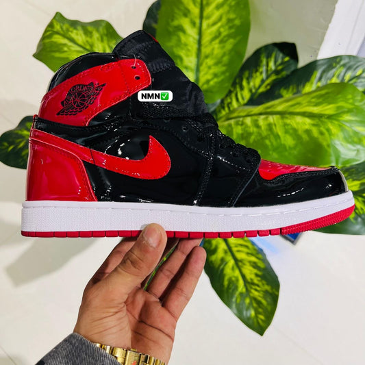 Shoes nike air jordan 1 high red black painted