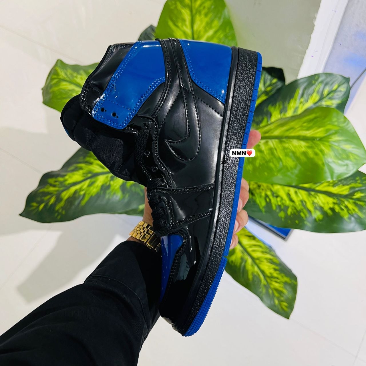 Shoes Nike air jordan 1 patent blue black