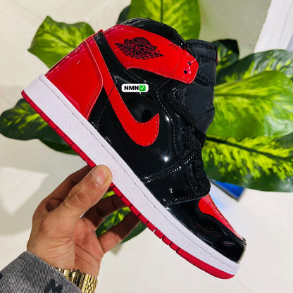 Shoes nike air jordan 1 high red black painted