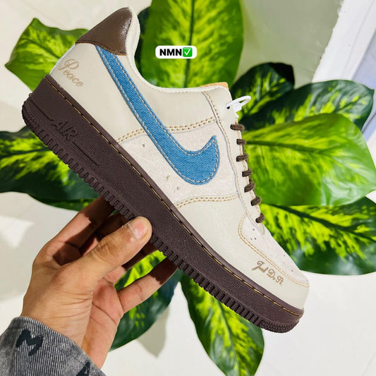 Shoes nike airforce 1 british white blue brown