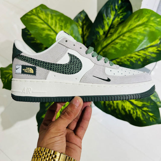 Shoes nike airforce 1 low x the north face grey green