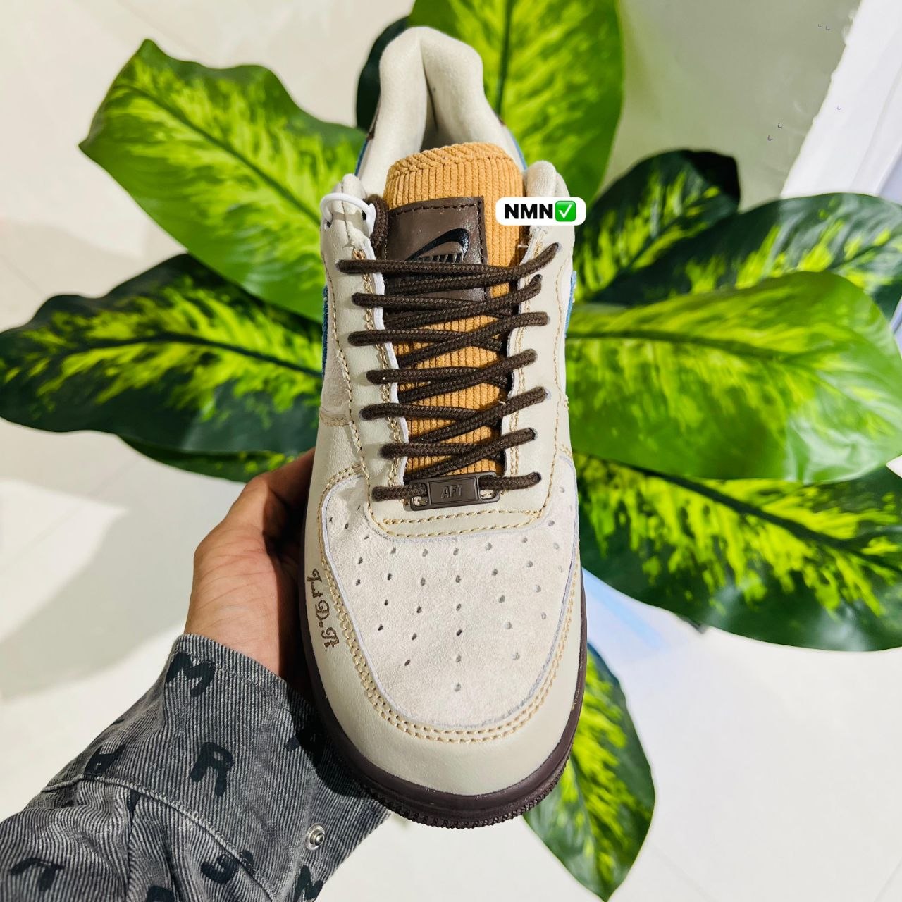 Shoes nike airforce 1 british white blue brown
