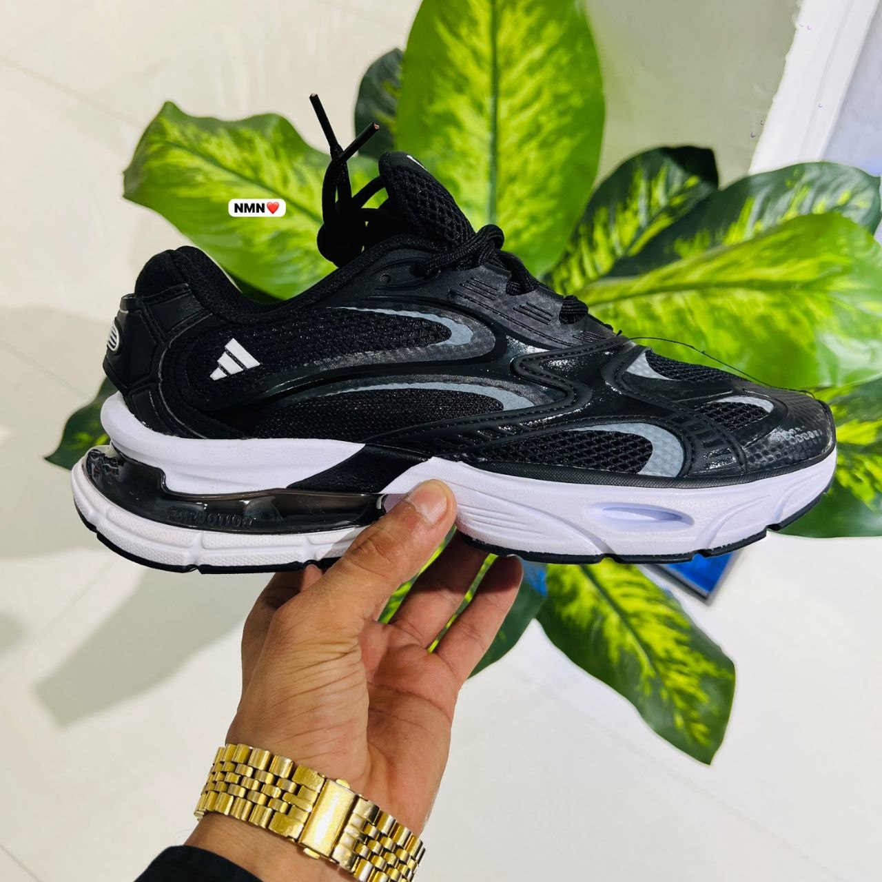 Shoes Adidas black white silver matching