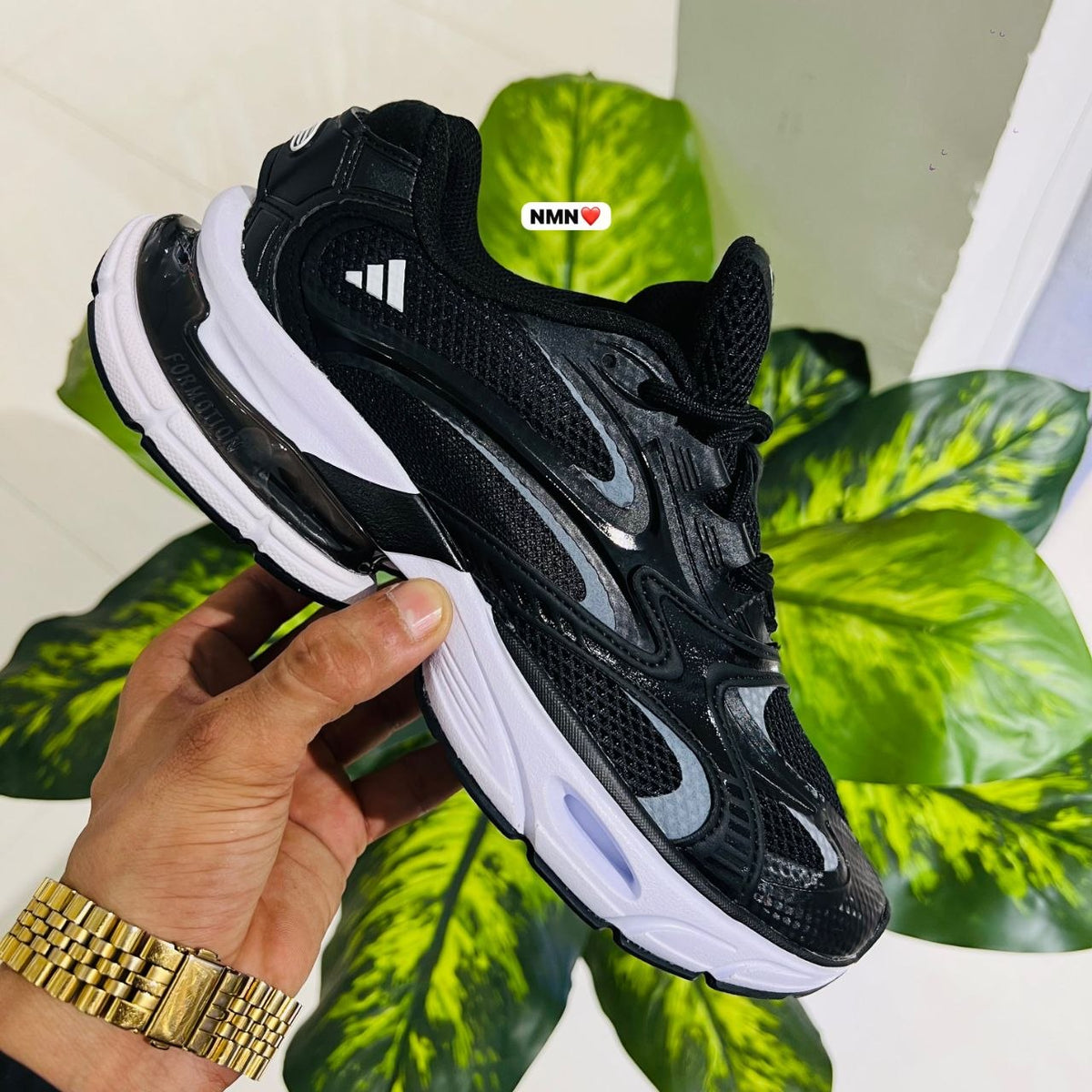 Shoes Adidas black white silver matching