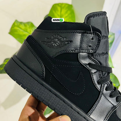 Shoes nike air jordan 1 tripple black suede leather high