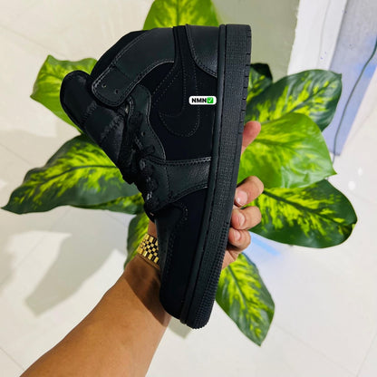 Shoes nike air jordan 1 tripple black suede leather high