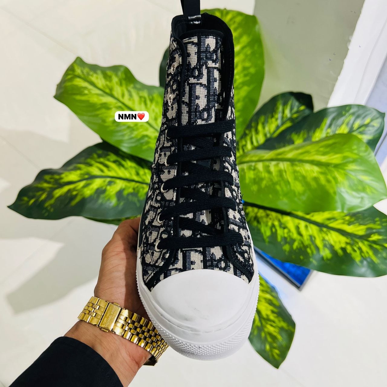 Shoes Dior high milange black white