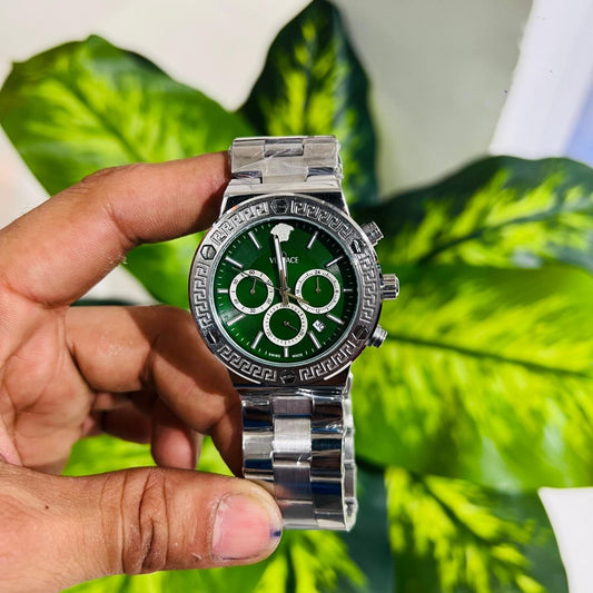 Watch versace silver green
