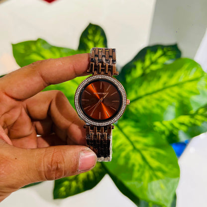 Girls watch mk brown gold