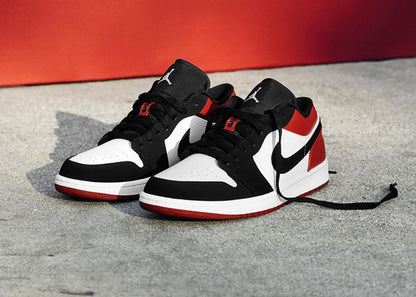 Shoes nike air jordan 1 low red black white
