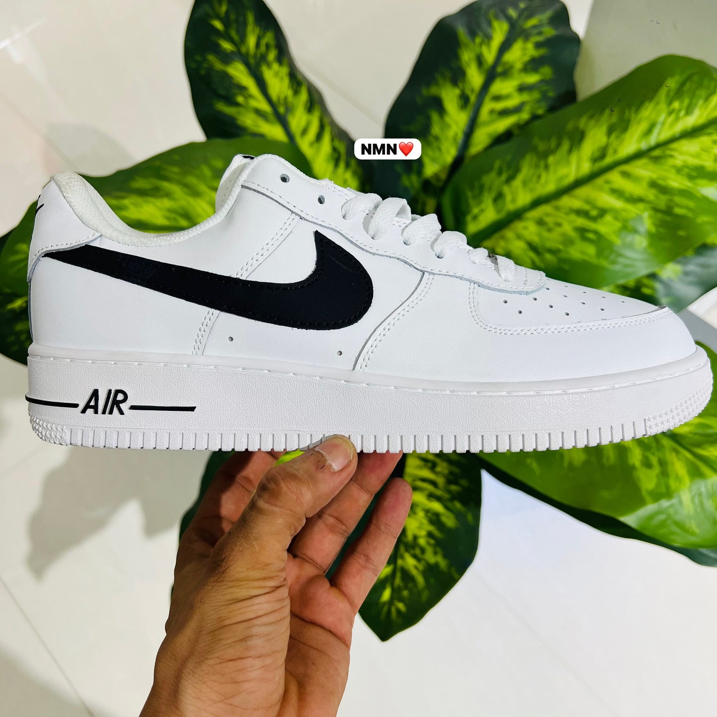 Shoes nike airforce 1 white black sole line graphics