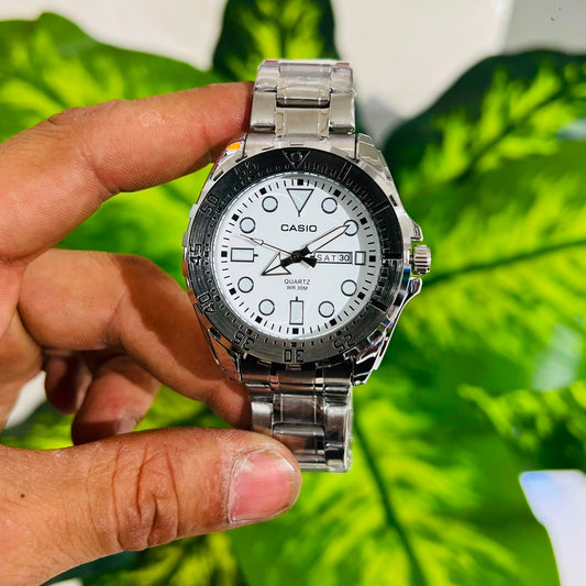 Watch casio silver white