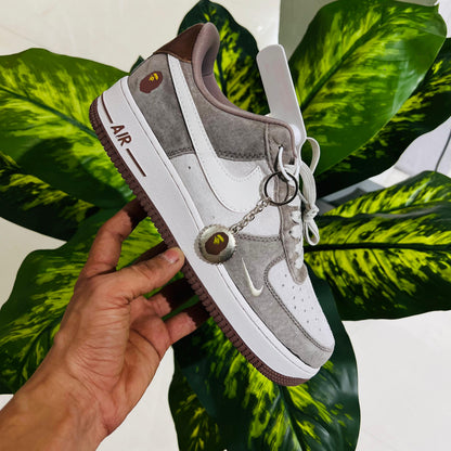 Shoes nike airforce 1 light grey brown mix matching