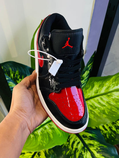 Shoes nike air jordan 1 low patent red black