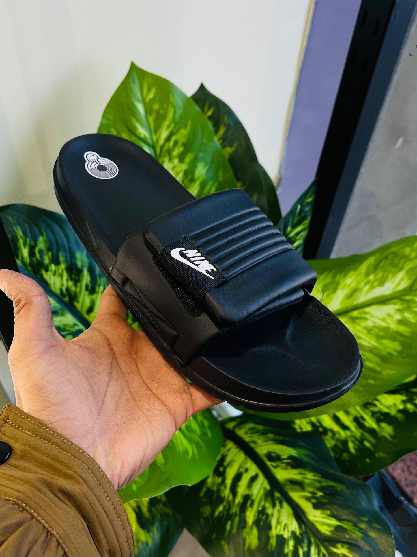 Slippers nike all black velcro