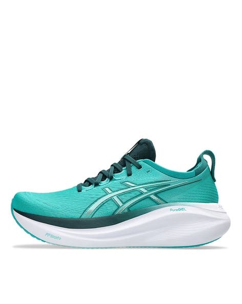 Shoes asics running gel nimbus 27 saxon green wave teal colour