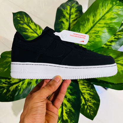 Shoes nike airforce 1 black white suede leather