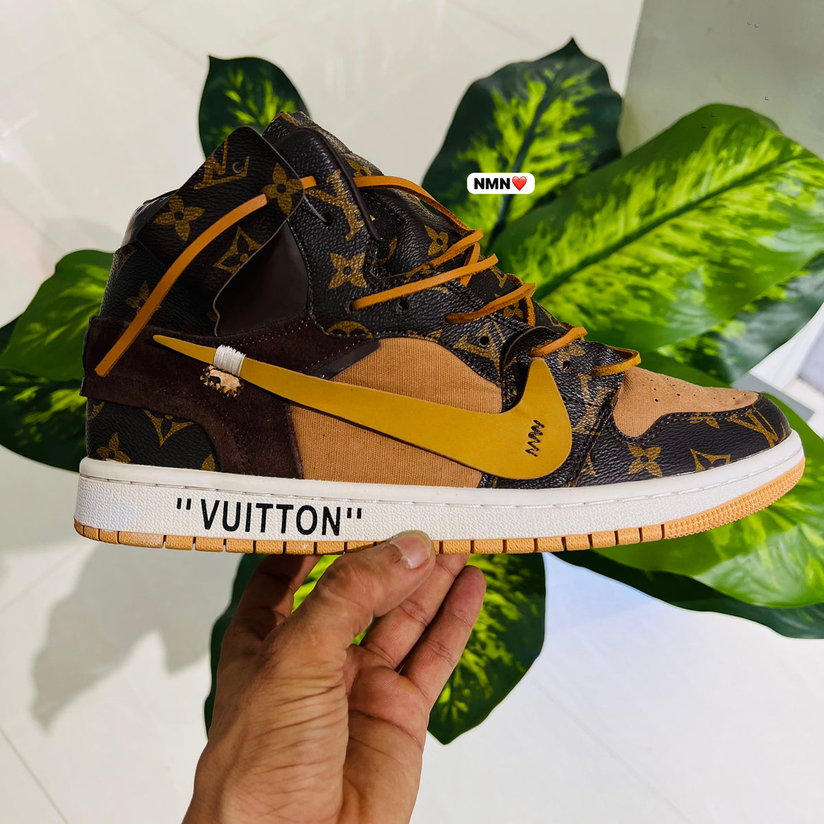 Shoes nike air jordan 1 high x lv leather laces