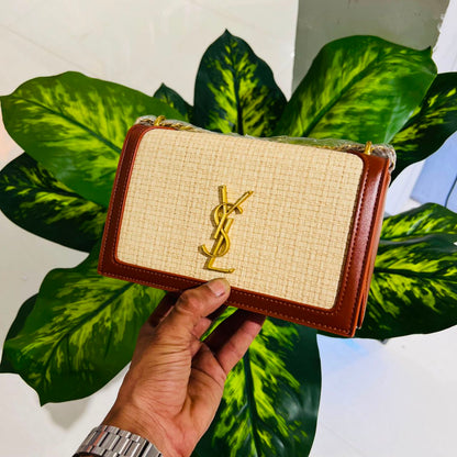 Ladies purse ysl off white brown matching