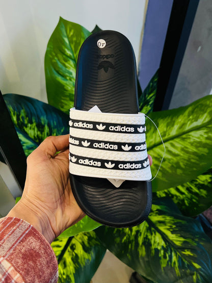 Slippers adidas black white