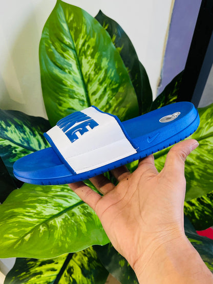 Slippers nike white blue