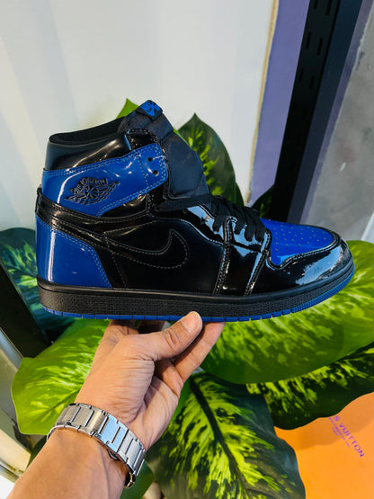 Shoes nike air jordan 1 blue black patent high