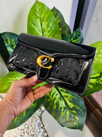 Ladies purse coach all black print