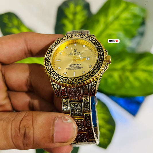 Watch rolex gold engraved