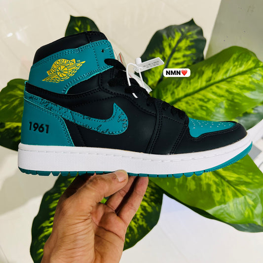 Shoes nike air jordan 1 change 1961 green black
