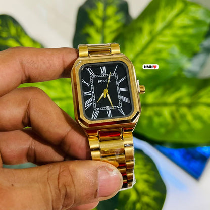 Watch fossil gold black