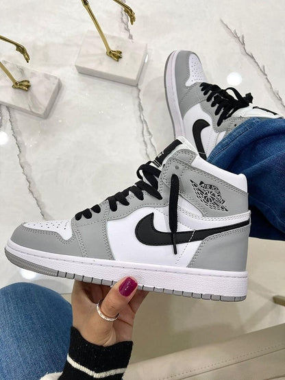 Shoes nike air jordan 1 grey black high