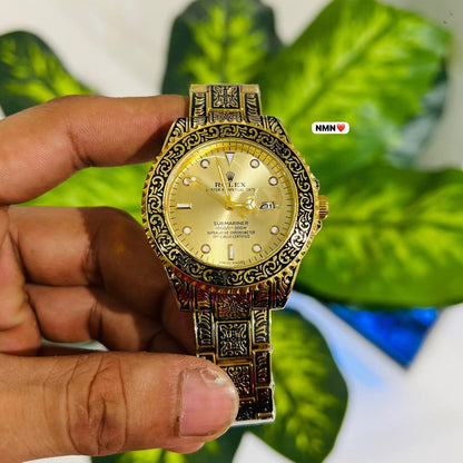 Watch rolex gold engraved